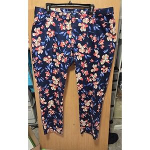Khakis by Gap Size 18R Ladies Slim City Floral Print Pant Plus High Rise Trouser
